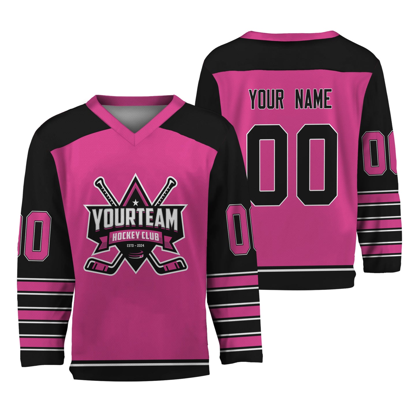 Personalize Hockey Team Name And Number Pink Jersey
