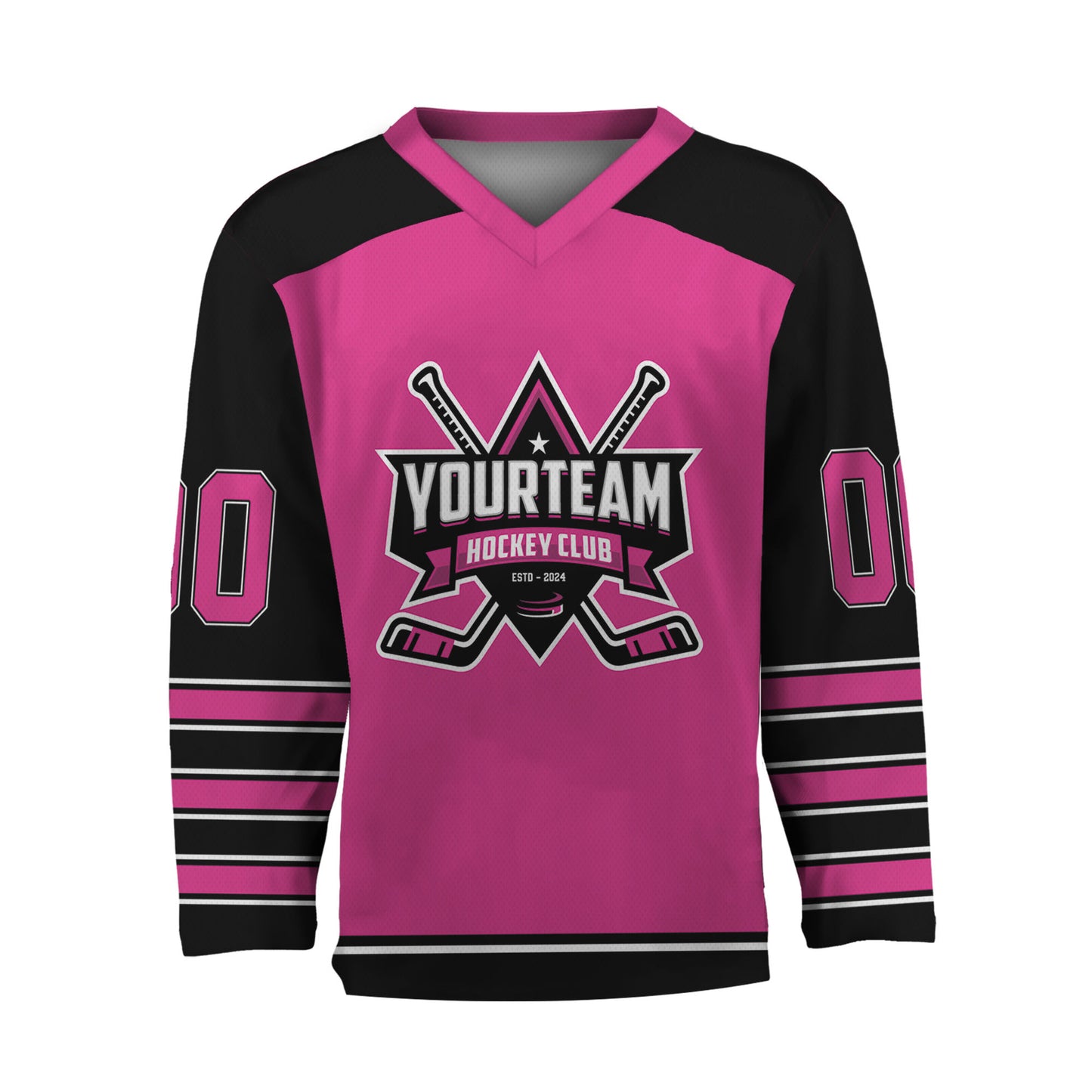 Personalize Hockey Team Name And Number Pink Jersey