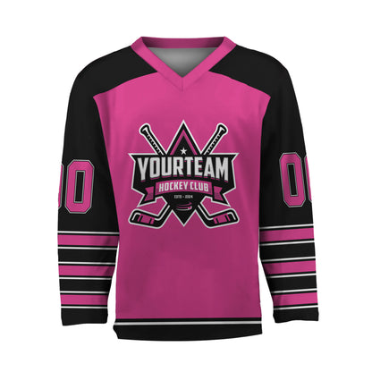 Personalize Hockey Team Name And Number Pink Jersey