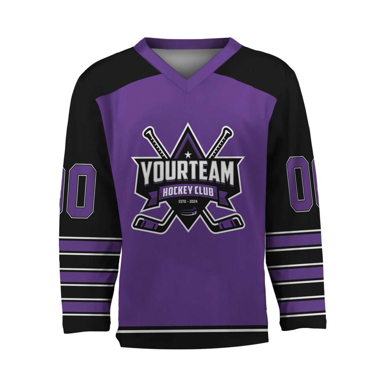 Personalize Hockey Team Name And Number Purple Jersey