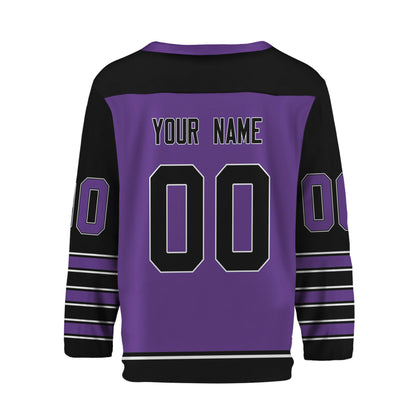 Personalize Hockey Team Name And Number Purple Jersey