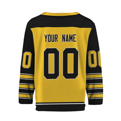 Personalize Hockey Team Name And Number Yellow Jersey