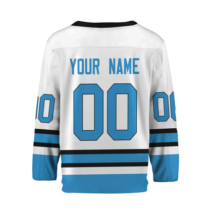 Personalize Hockey Sport Awesome White Blue Jersey