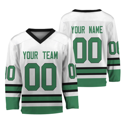 Personalize Hockey Sport Awesome White Green Jersey