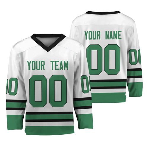 Personalize Hockey Sport Awesome White Green Jersey