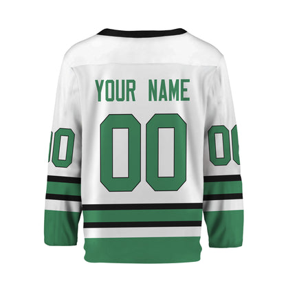 Personalize Hockey Sport Awesome White Green Jersey