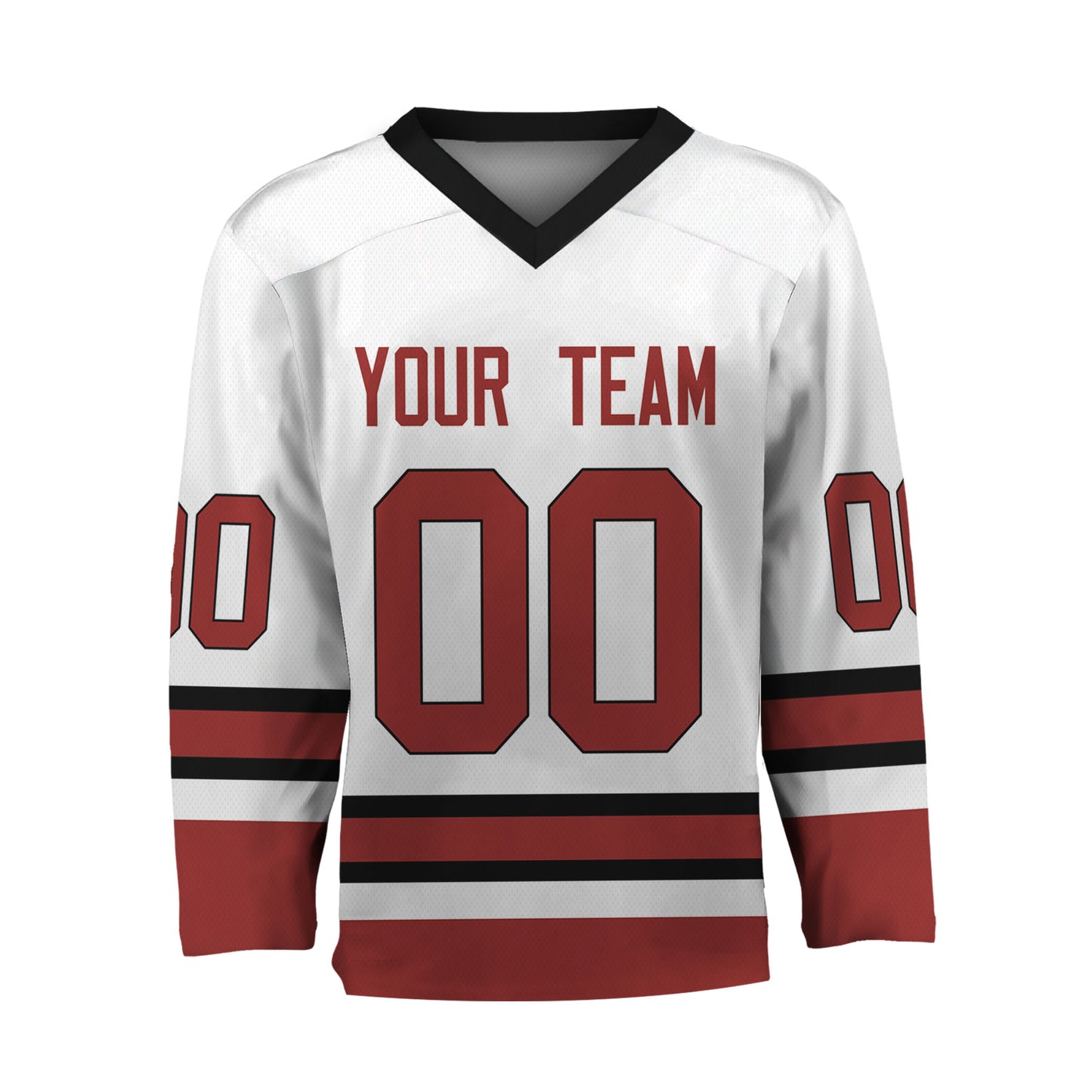 Personalize Hockey Sport Awesome White Maroon Jersey