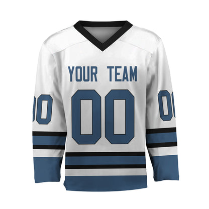 Personalize Hockey Sport Awesome White Navy Jersey