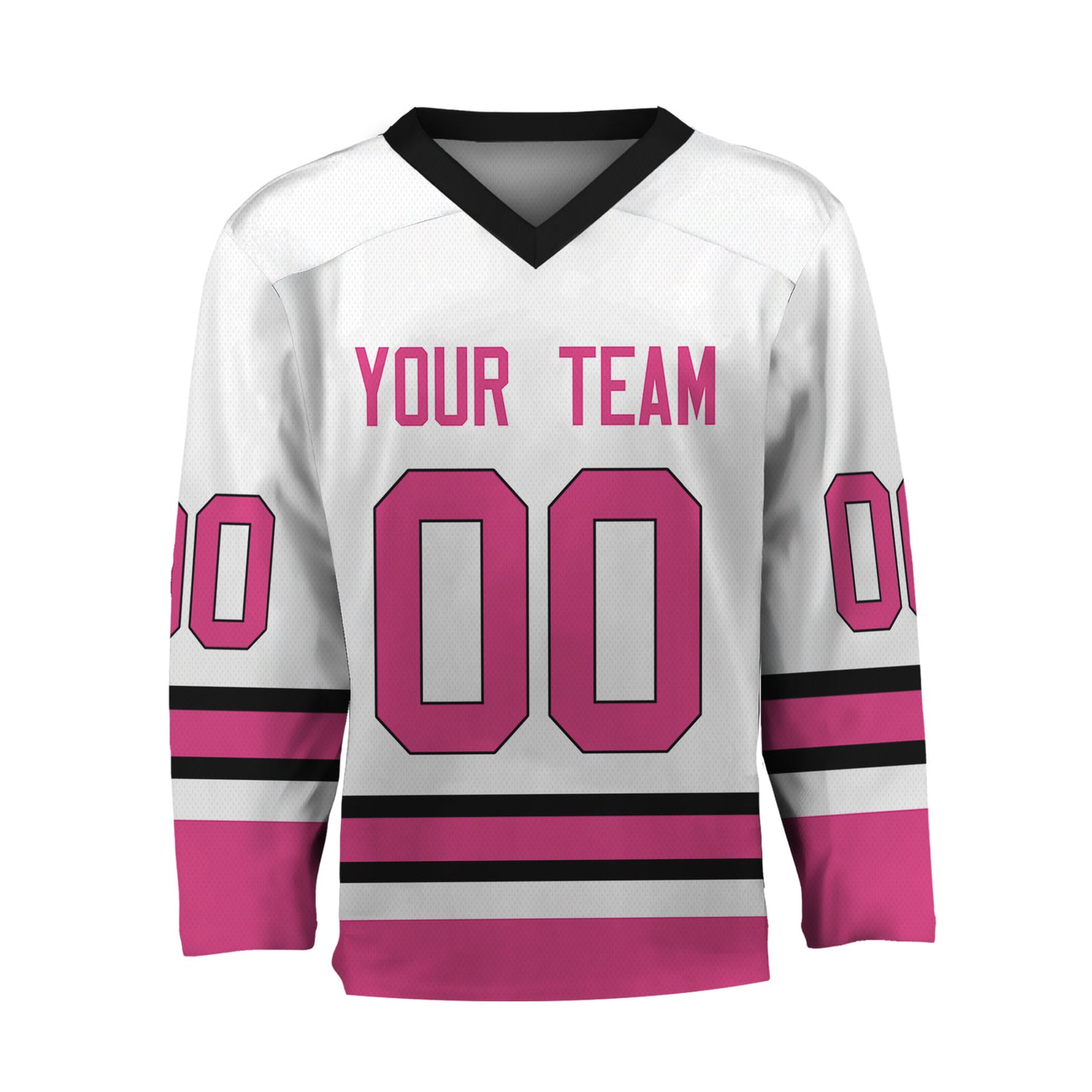 Personalize Hockey Sport Awesome White Pink Jersey