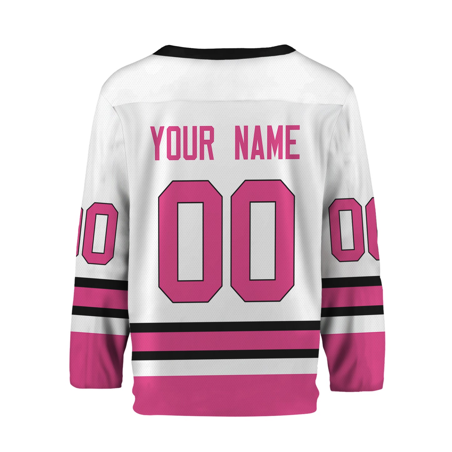 Personalize Hockey Sport Awesome White Pink Jersey