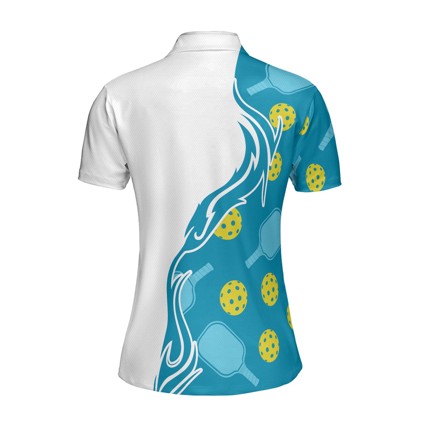 Custom Cyan and White Pickleball Polo