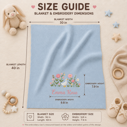 Personalized Embroidered Animal Baby Blanket