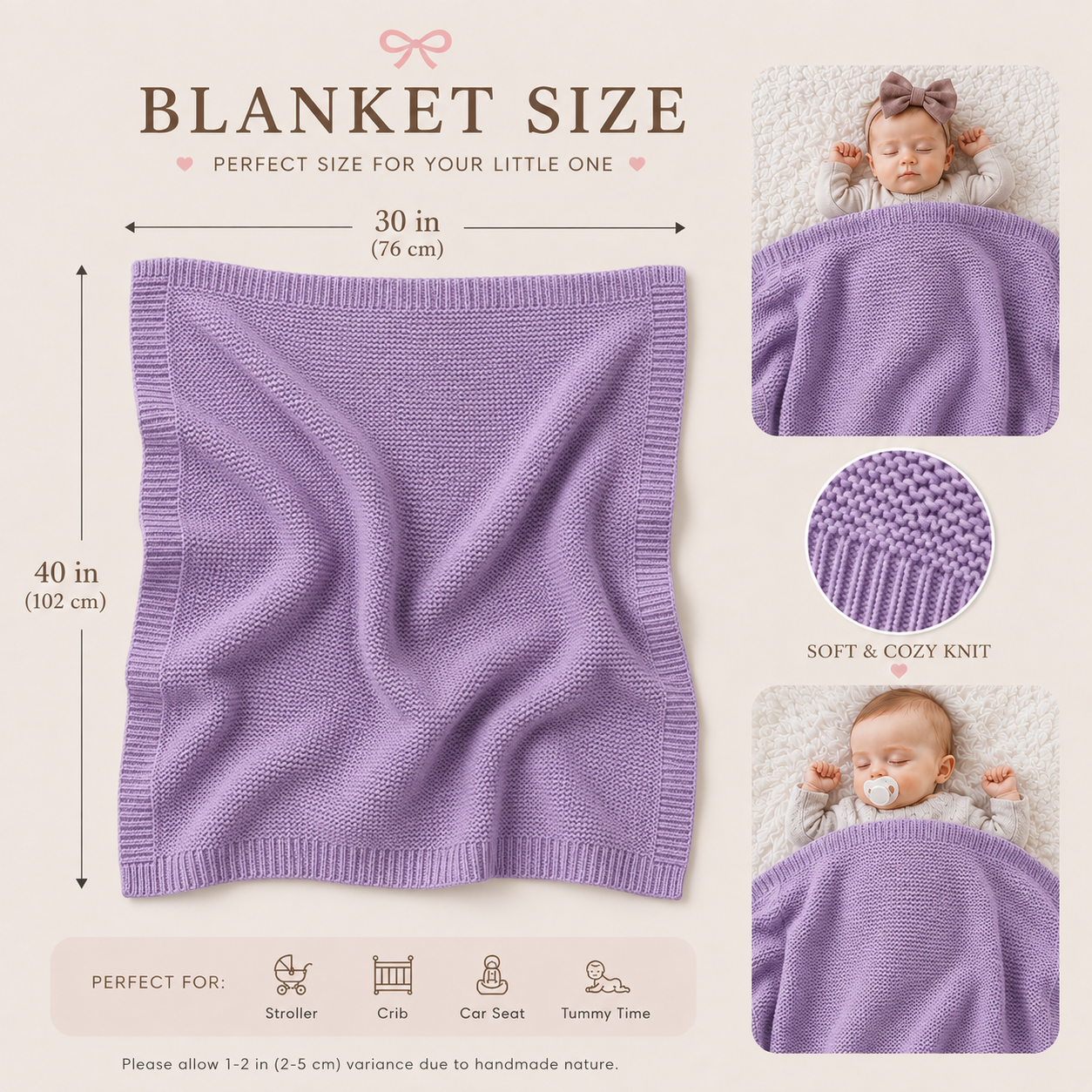 Personalize Embroidered Floral Baby Blanket