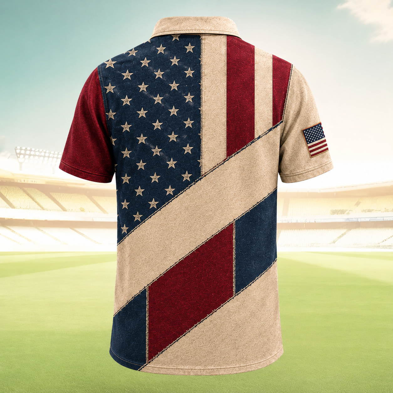 USA Flag Patriotic Polo Shirt, America 250 Years 1776-2026 Golf Polo, Independence Day Outfit, Veteran Dad Gift