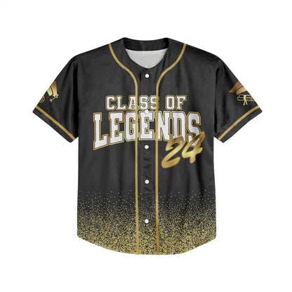 Custom Class of Legends Black Baseball Jersey