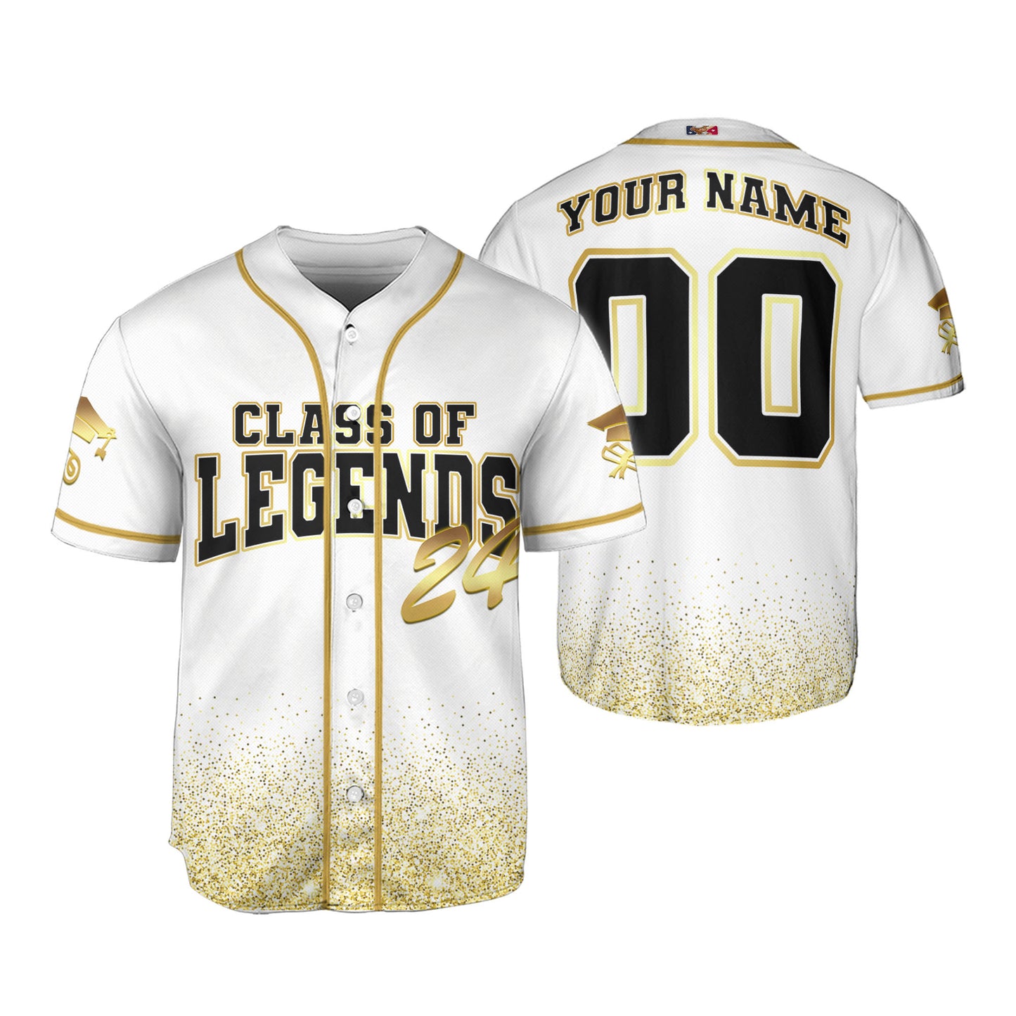Custom Class of Legends White Baseball Jersey