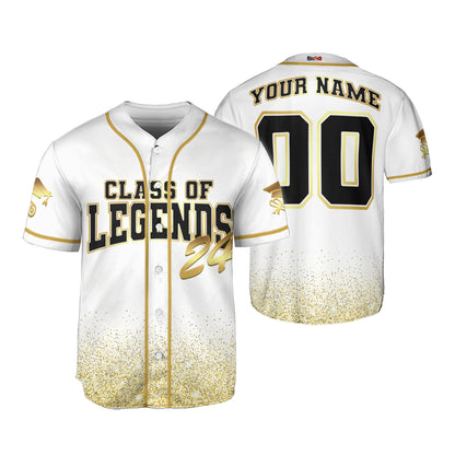 Custom Class of Legends White Baseball Jersey