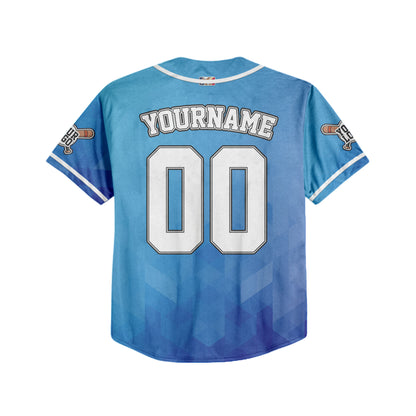Custom Abstract Gradient Blue Baseball Jersey