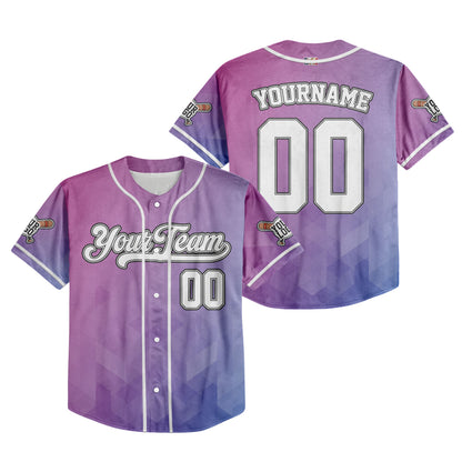 Custom Abstract Purple Baseball Jersey