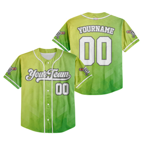 Custom Abstract Green Baseball Jersey