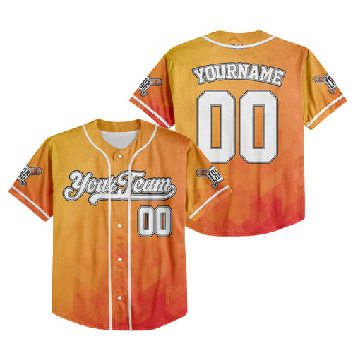 Custom Abstract Orange Baseball Jersey