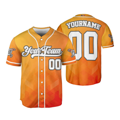 Custom Abstract Orange Baseball Jersey