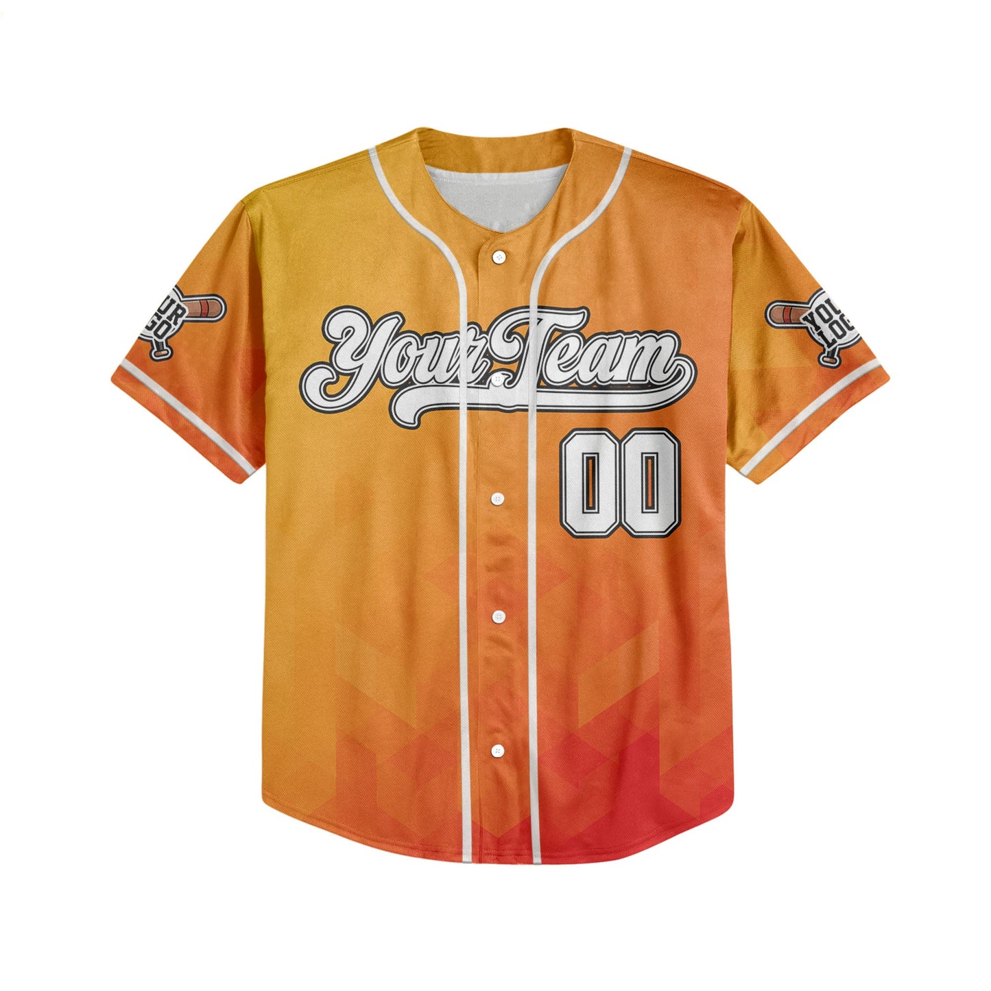 Custom Abstract Orange Baseball Jersey