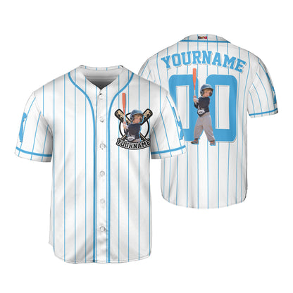 Custom Baseball Jersey with Your Amazing Rookie Blue