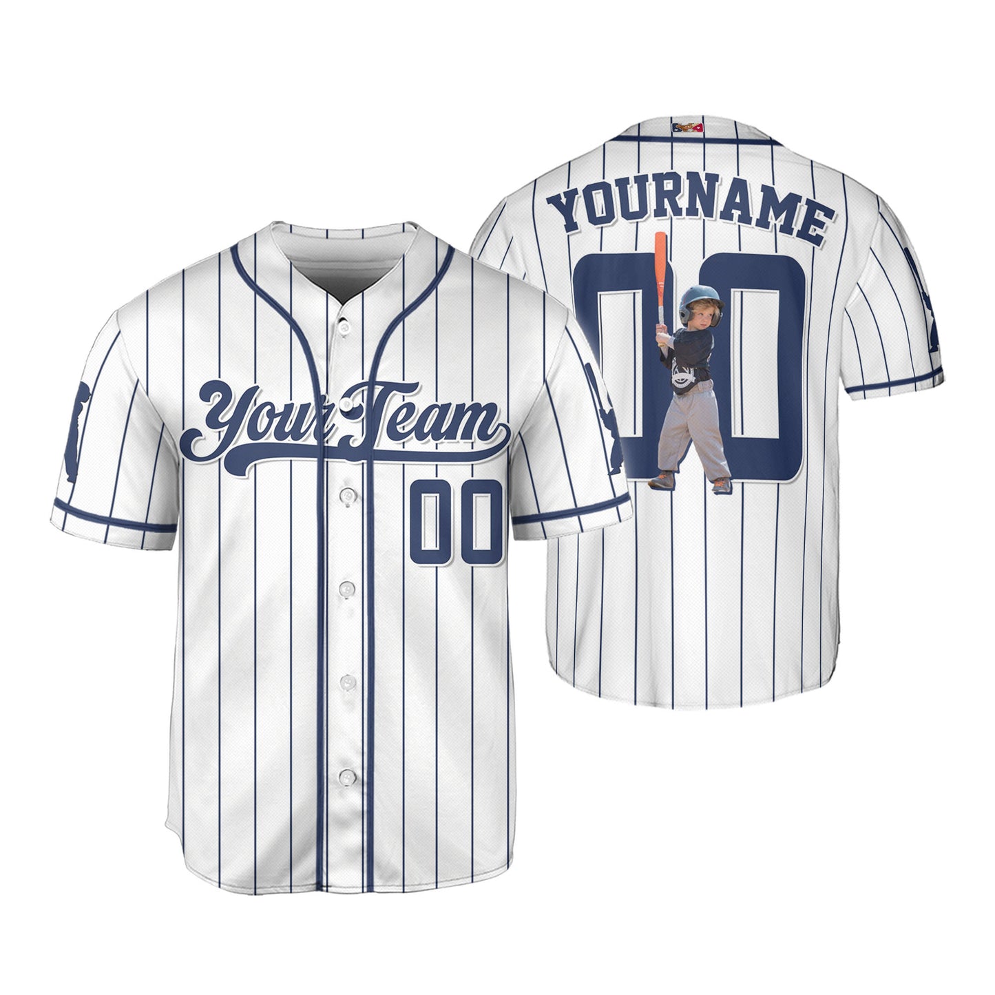Custom Baseball Jersey with Your Favorite Rookie Navy