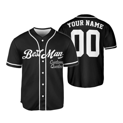 Custom Wedding Bestman Baseball Jersey