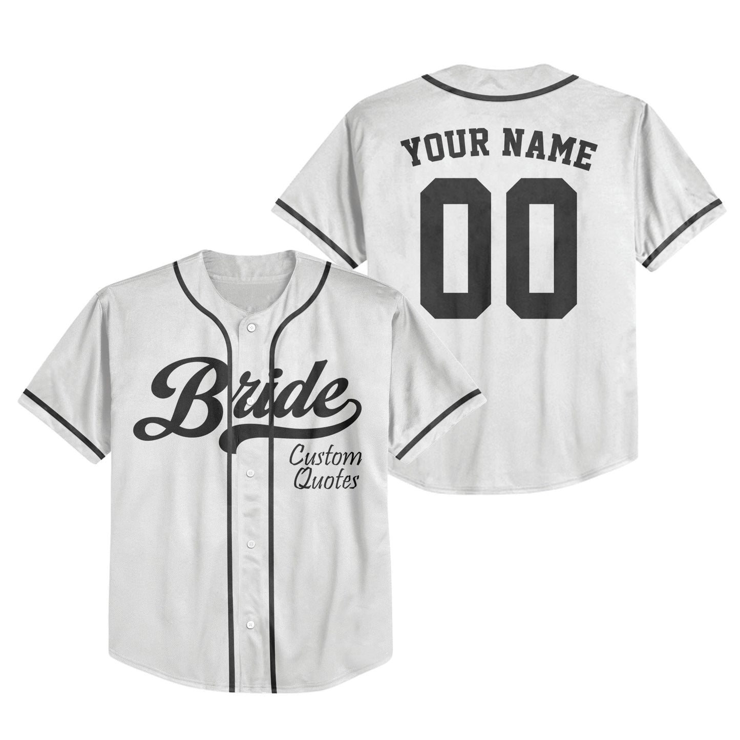 Custom Bride White Baseball Jersey