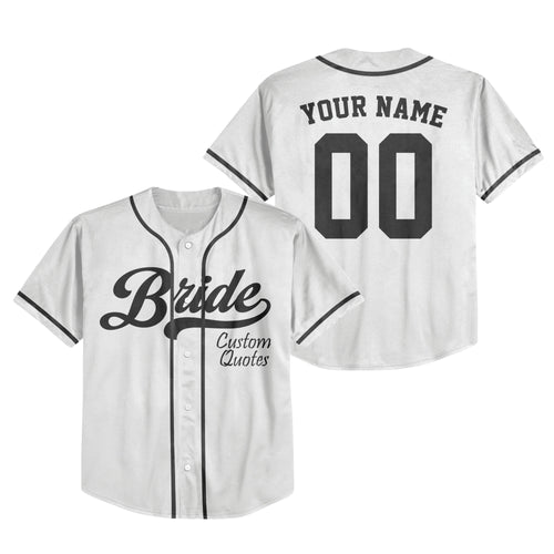 Custom Bride White Baseball Jersey