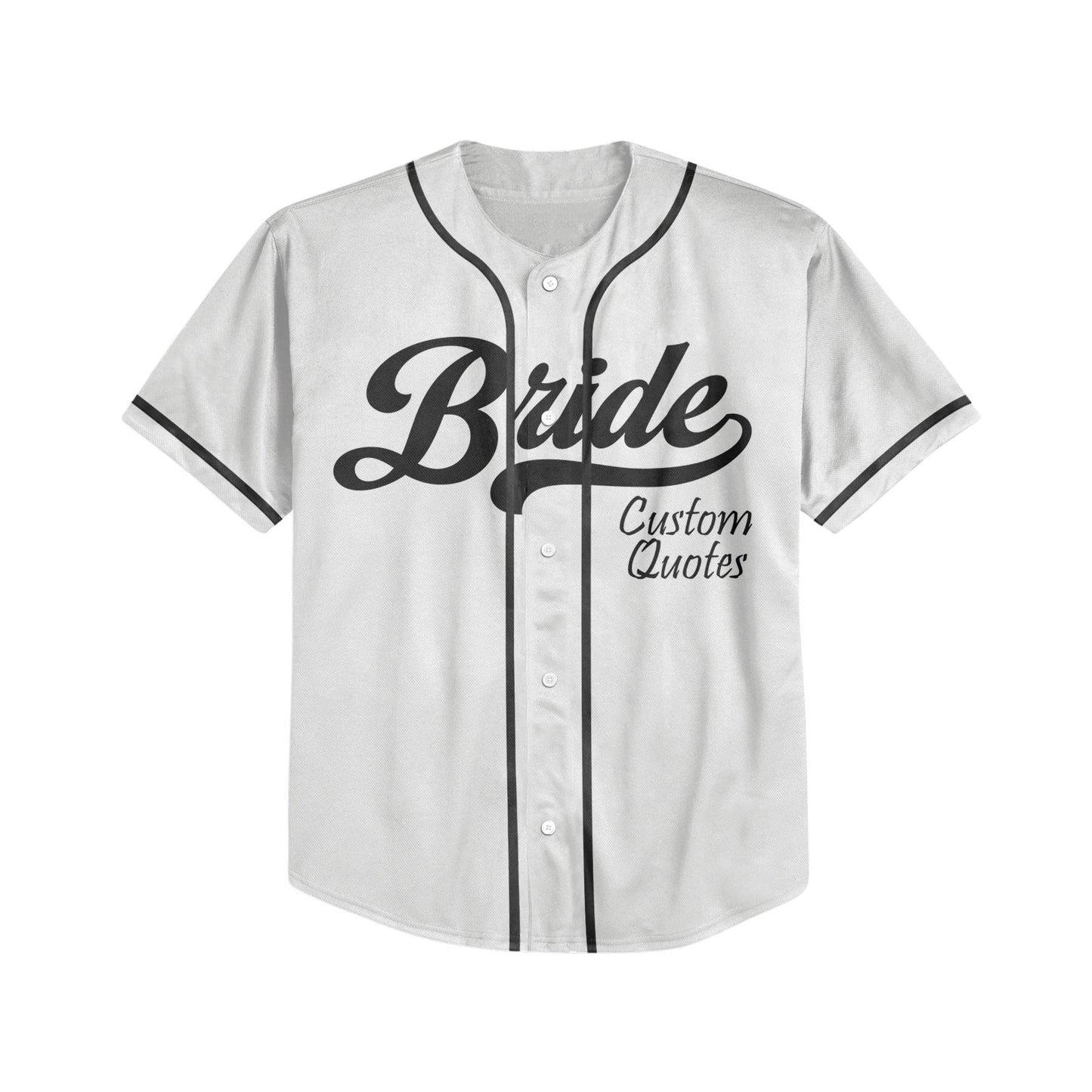 Custom Bride White Baseball Jersey