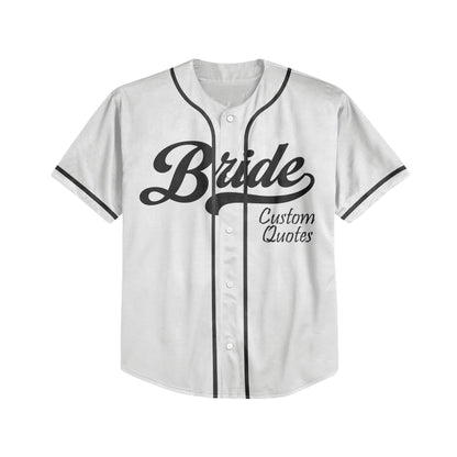 Custom Bride White Baseball Jersey
