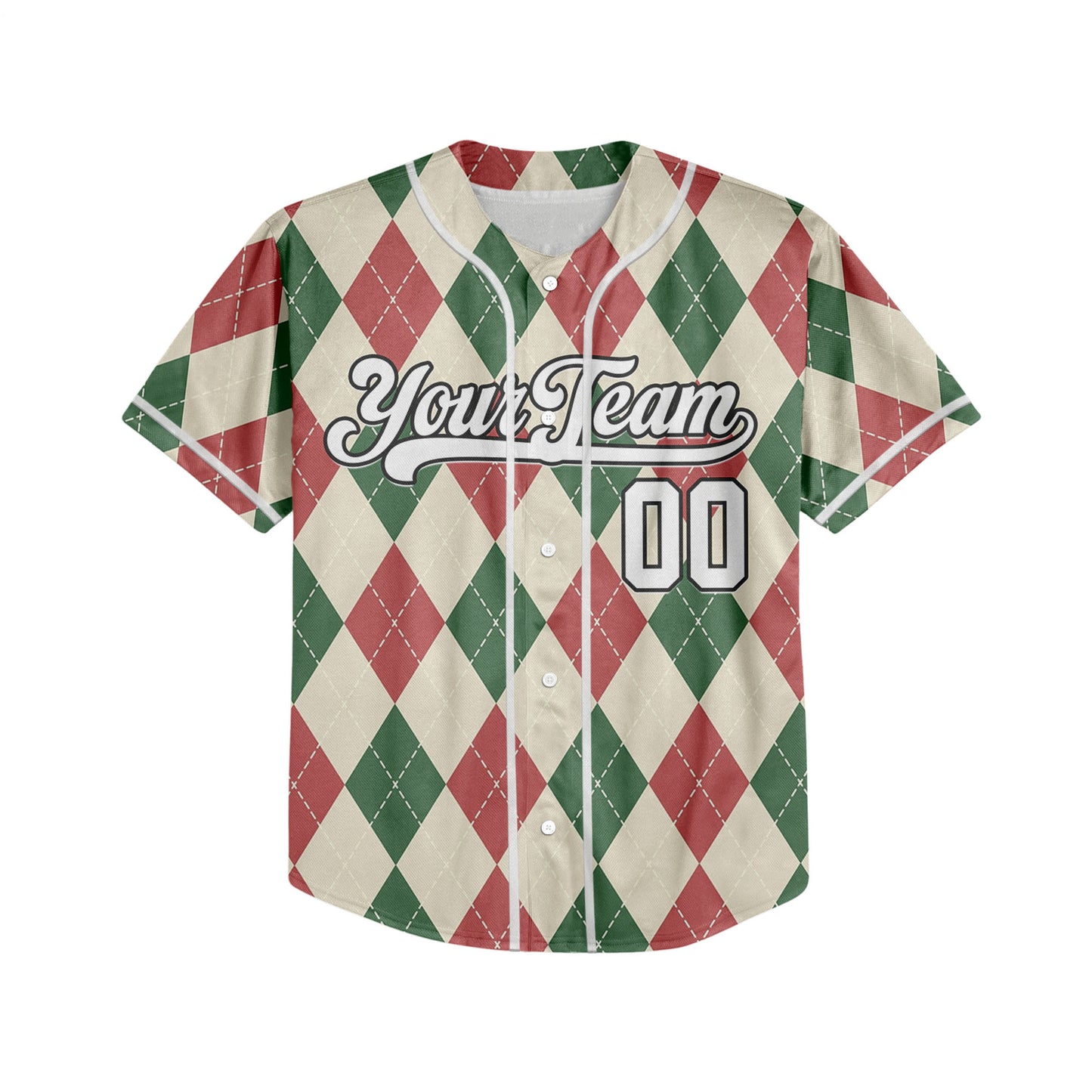 Custom Christmas Checkered Pattern Simple Basic Beige Kid Baseball Jersey