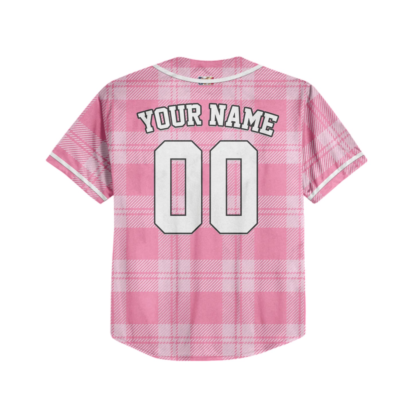 Custom Christmas Checkered Pattern Simple Basic Pink Kid Baseball Jersey