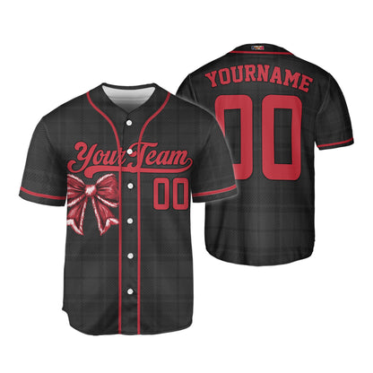Custom Christmas Holiday Gift Box Black Baseball Jersey