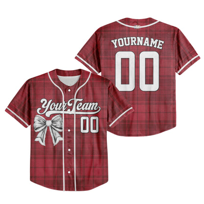Custom Christmas Holiday Gift Box Red Baseball Jersey