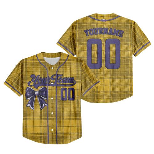 Custom Christmas Holiday Gift Box Yellow Baseball Jersey