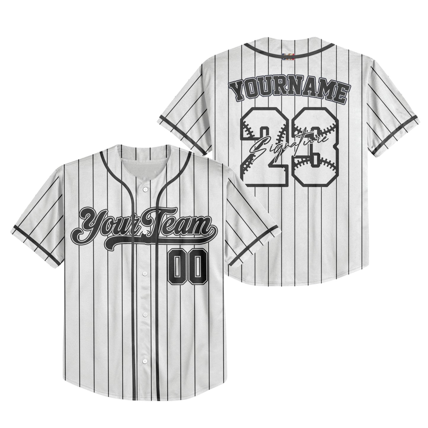 Custom Colorful Basic Signature Baseball Jersey Black