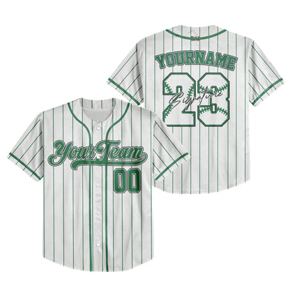 Custom Colorful Basic Signature Baseball Jersey Green