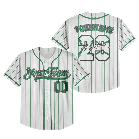 Custom Colorful Basic Signature Baseball Jersey Green