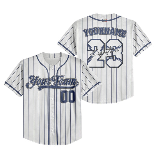 Custom Colorful Basic Signature Baseball Jersey Navy
