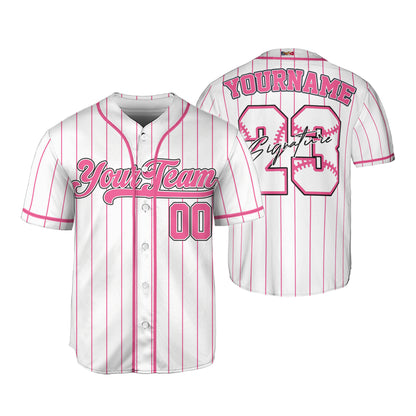 Custom Colorful Basic Signature Baseball Jersey Pink