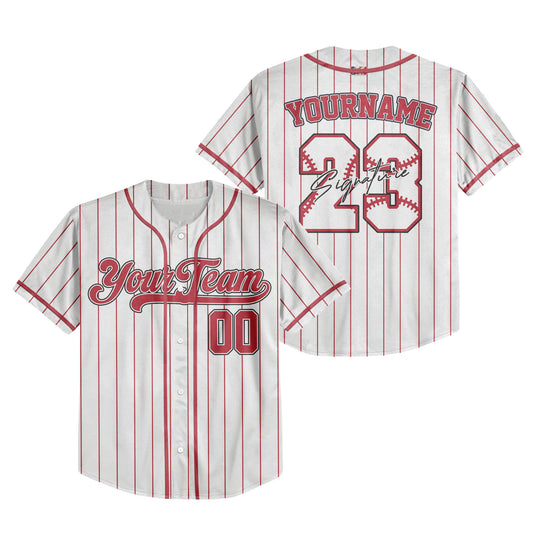 Custom Colorful Basic Signature Baseball Jersey Red