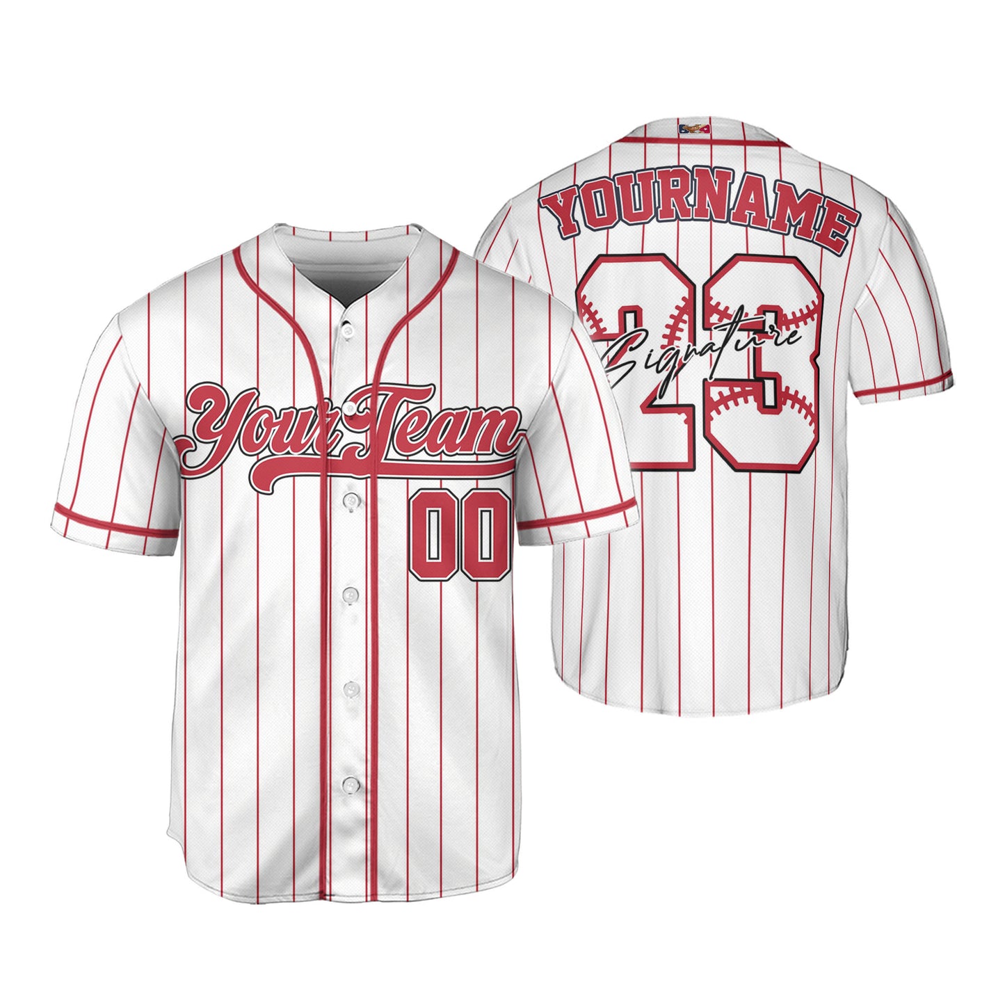 Custom Colorful Basic Signature Baseball Jersey Red