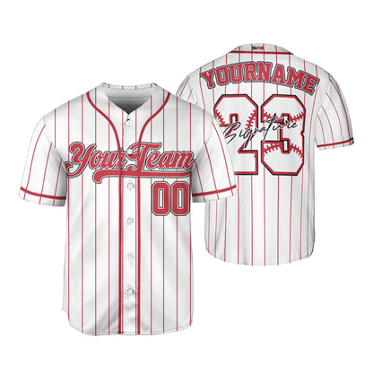 Custom Colorful Basic Signature Baseball Jersey Red