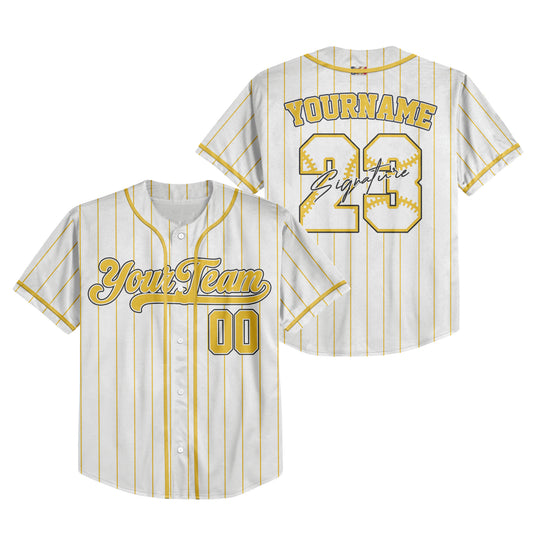Custom Colorful Basic Signature Baseball Jersey Yellow