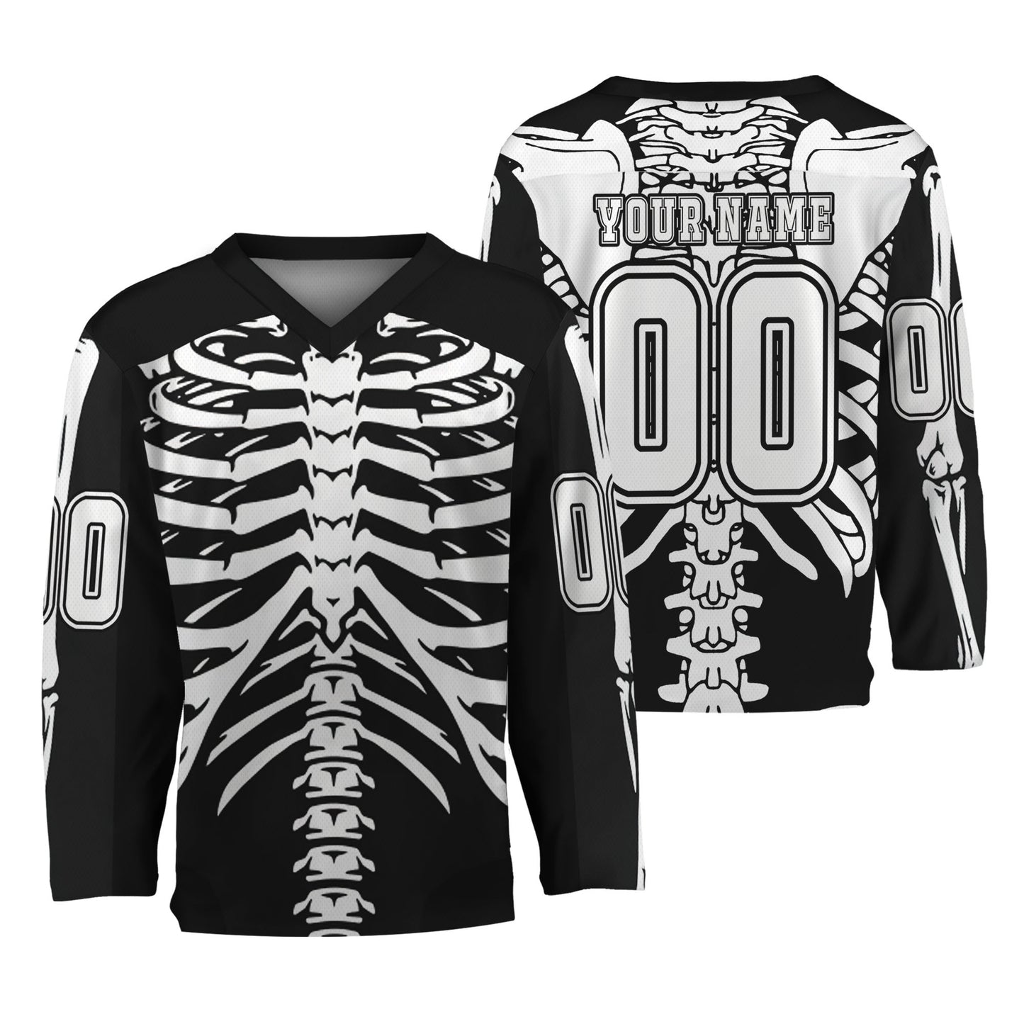 Custom Halloween Hockey Team Skeleton Cosplay