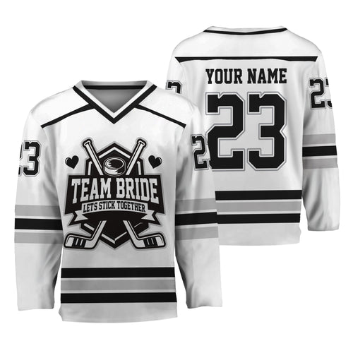 Custom Hockey Groom and Bride BR Jersey
